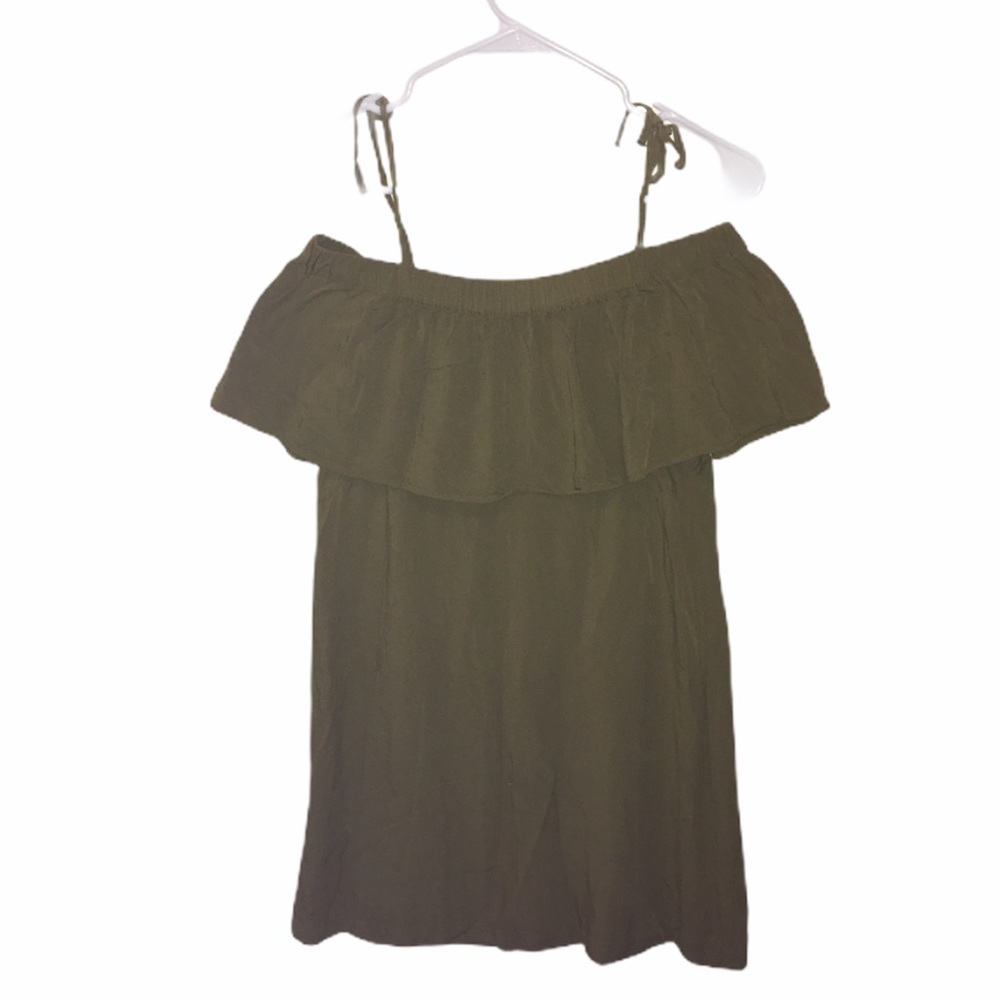 H&M Olive Green Off The Shoulder Summer Dress